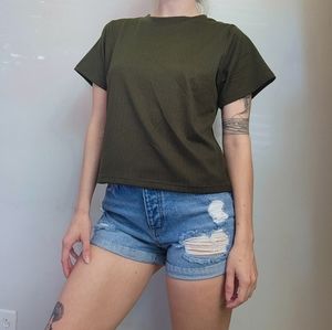 Mumiansayue Short Sleeve Top Dark Green